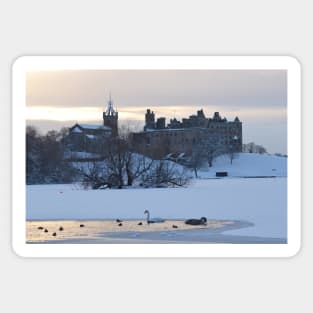 Snowy Linlithgow Palace ( Wentworth Prison in  Outlander) Sticker